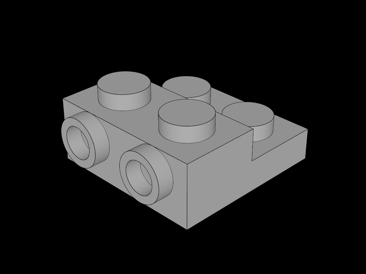 Lego Compatible (99206.dat) Plate  2 x  2 x  0.667 with Two Studs On Side and Two Raised with Closed Understud