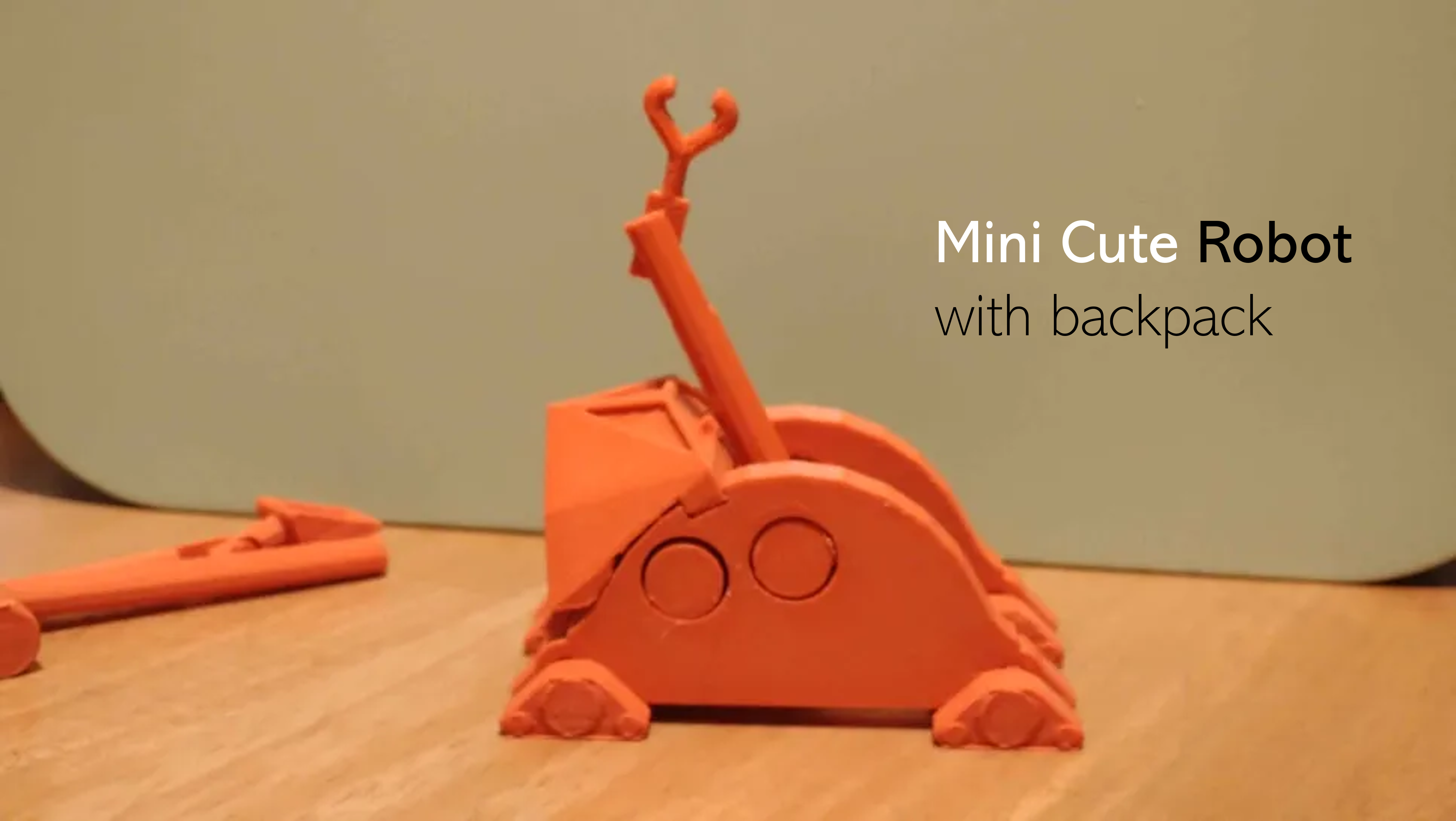 Mini cute robot with backpack