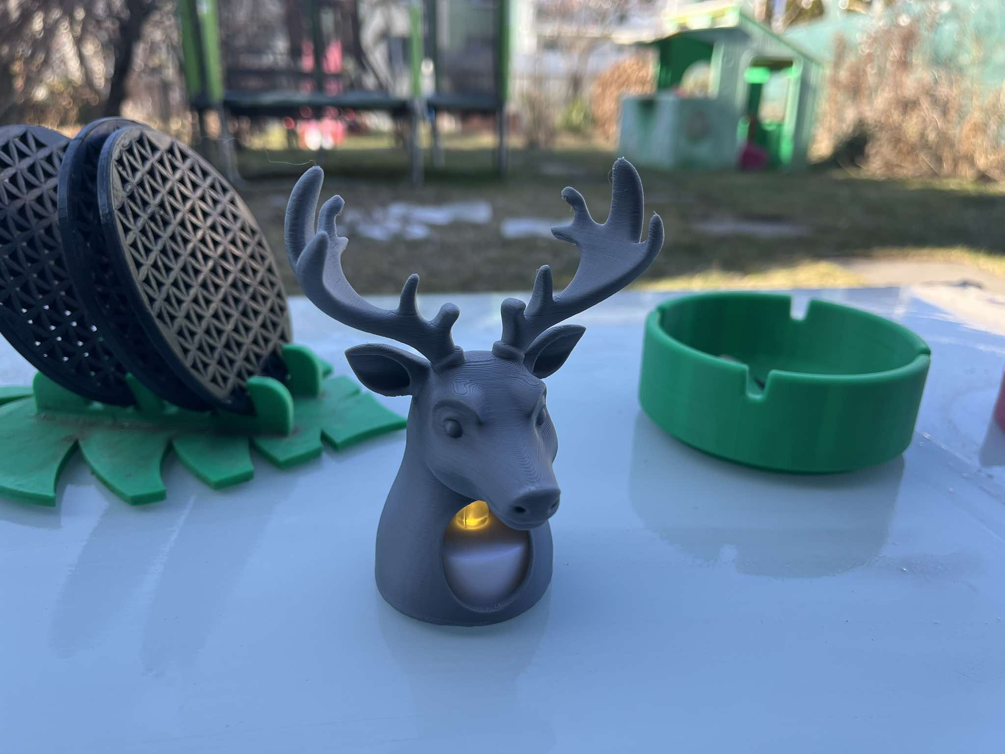 Deer head as a tealight holder