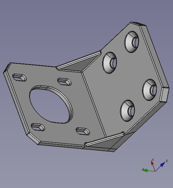 NEMA17 stepper motor mount holder with parametric FreeCAD source