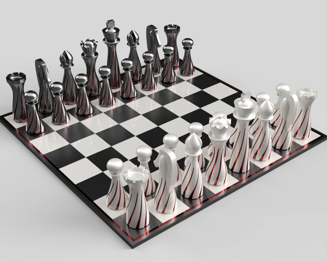 Modern Elegant Designer Chess Set - "Phoenix"