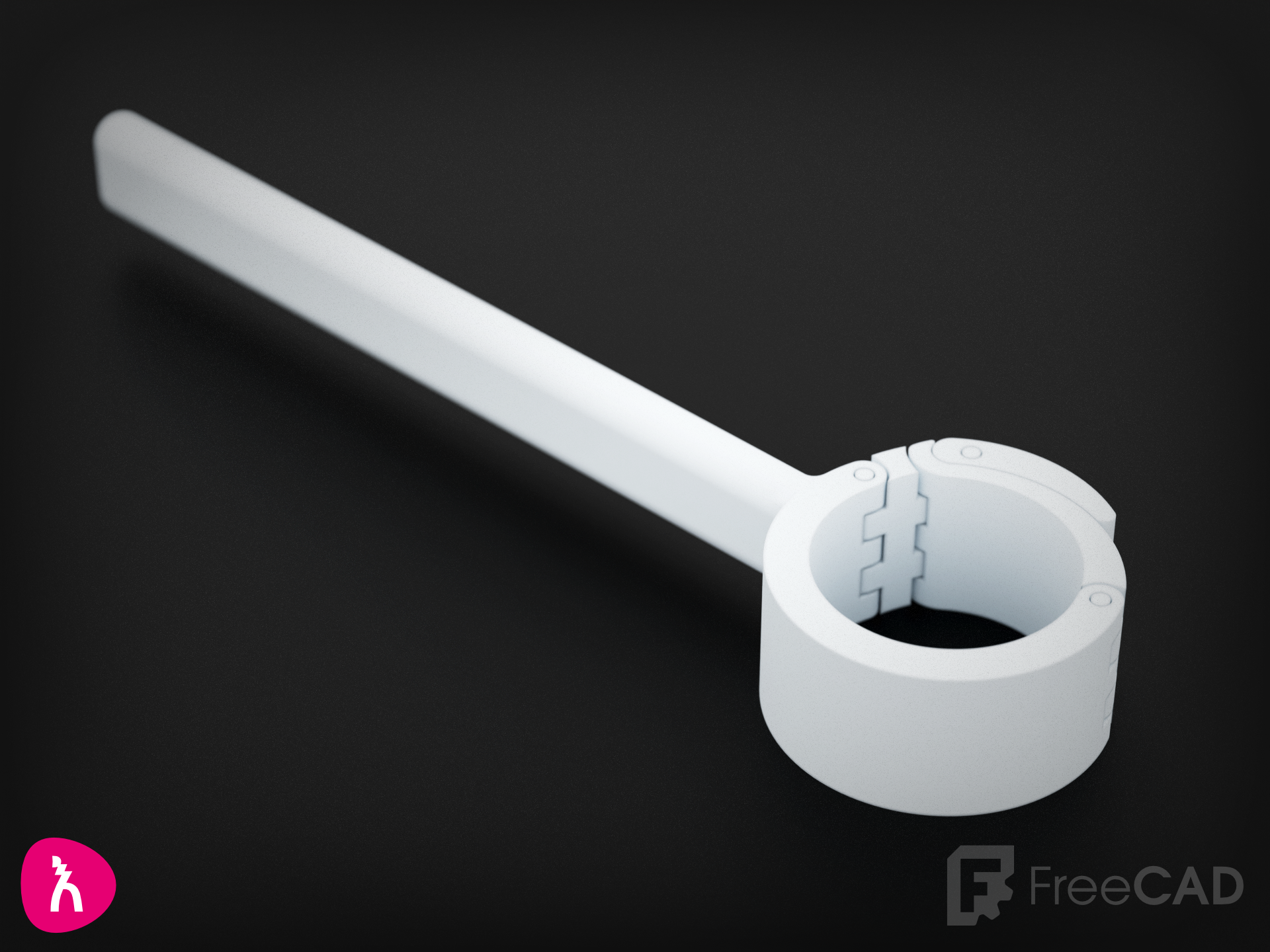 Parametric rag holder with quick release, fully adjustable in FreeCAD