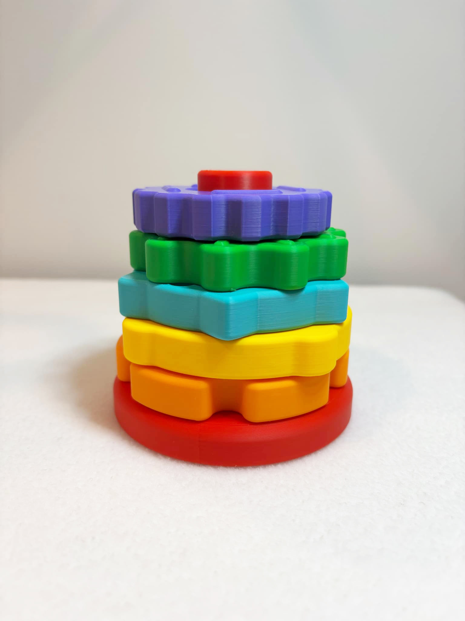 Rainbow shape sorter stacking toy