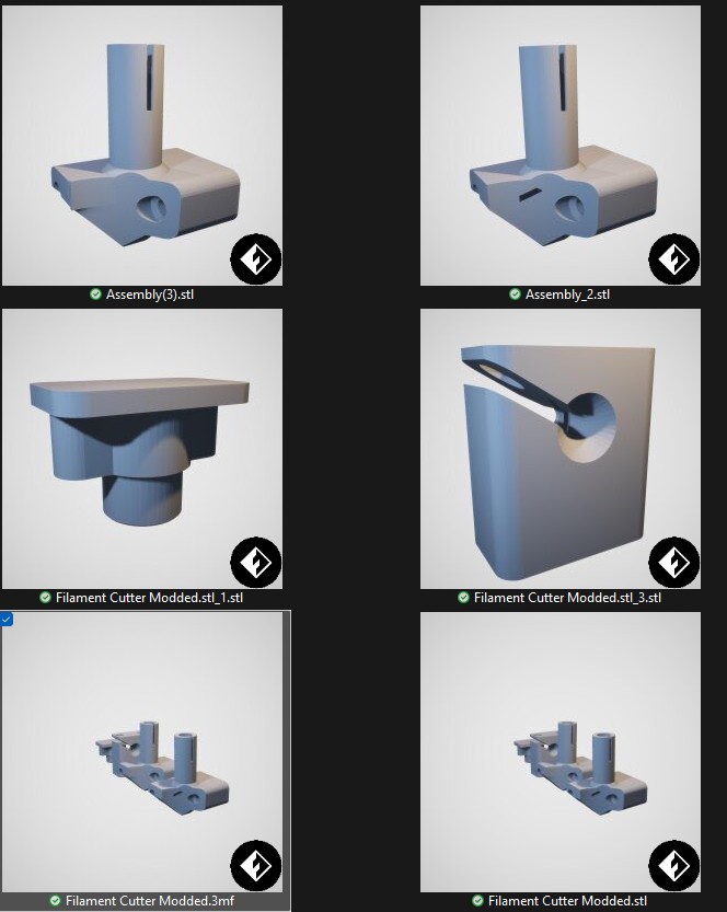 Fillament cutters modded for FFAD5MP and Free Handed 3D model thumbnail