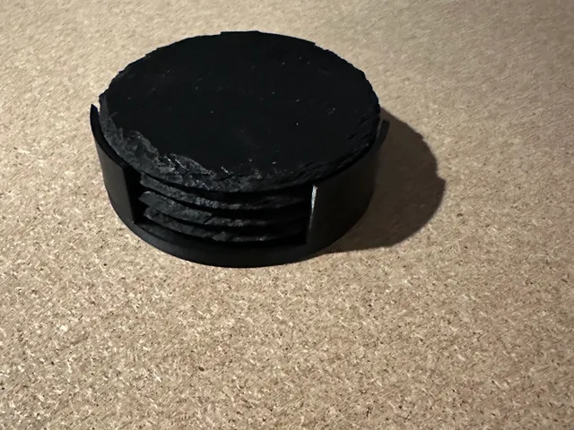 Round slate coaster holder