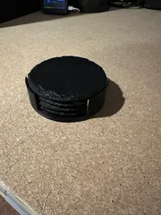 Round slate coaster holder