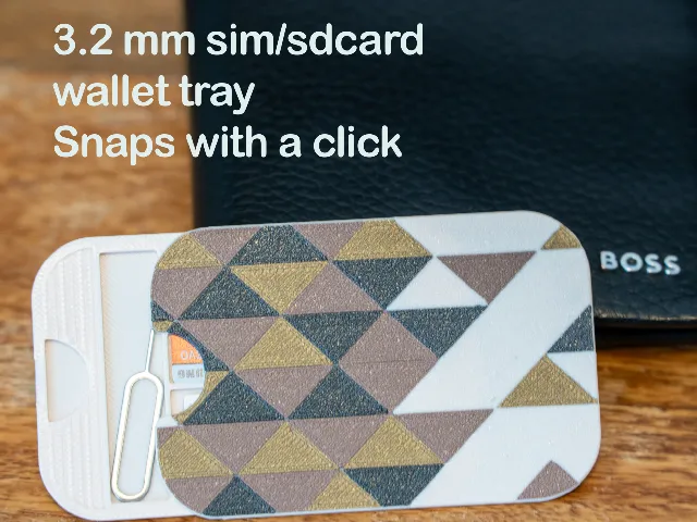 3.2mm multi-color wallet SIM/SD card tray