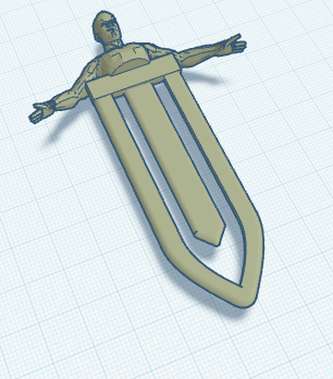 Man head and arms bookmark