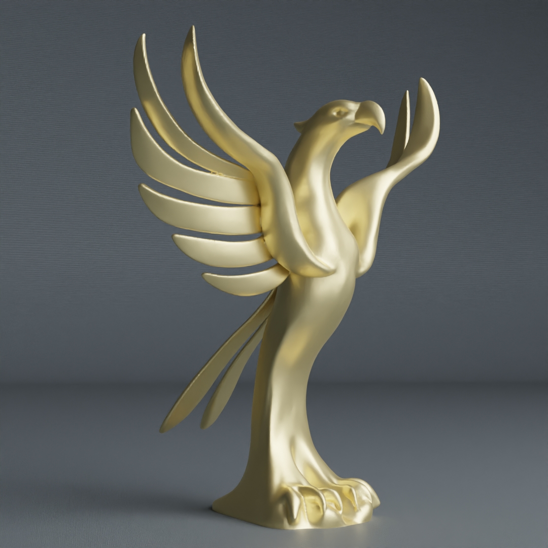 Modern abstract eagle sculpture