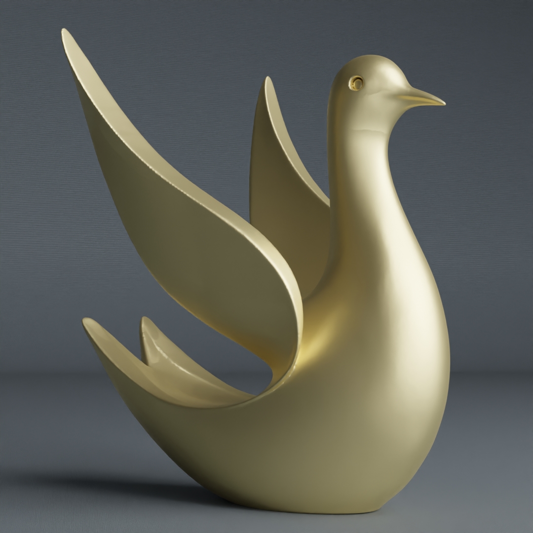 Modern abstract dove sculpture