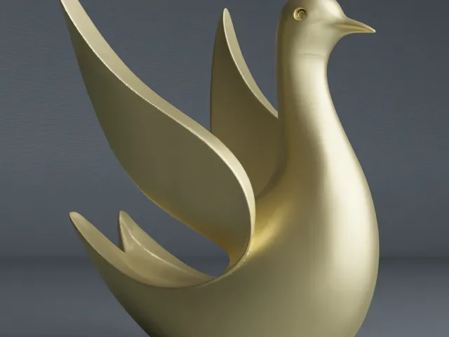 Modern abstract dove sculpture