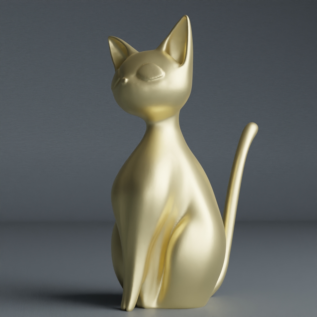 Modern abstract cat sculpture