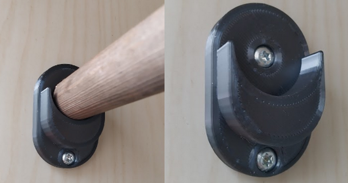 Universal Broomstick Coat hanger hook by MoxL Download free STL model