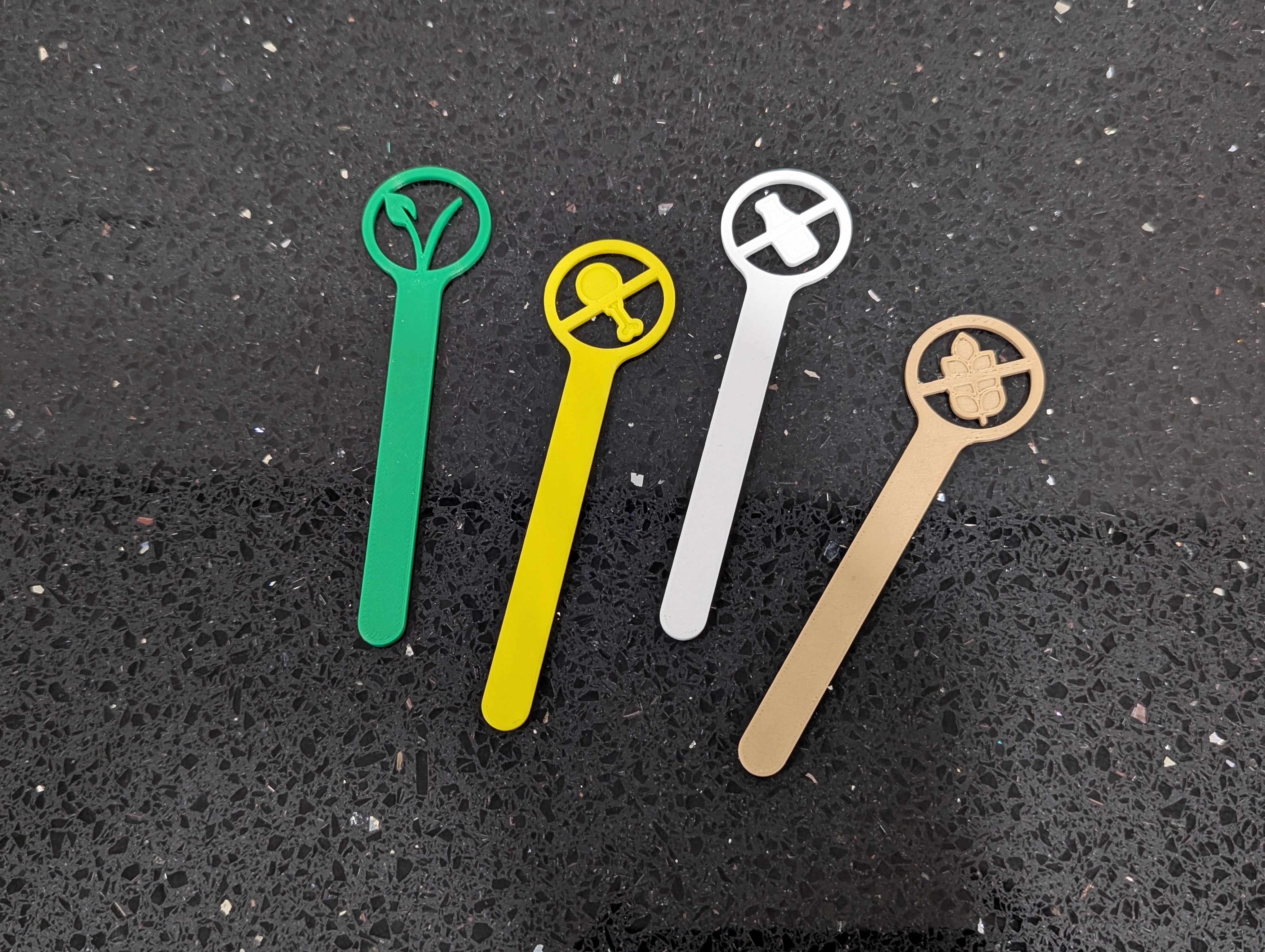 Food Identification Sticks (Vegan, Vegetarian, Gluten, Lactose)