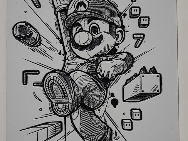 "Super Mario Jump - Arte 3D Impreso en Relieve | STL para Decoración Geek"
