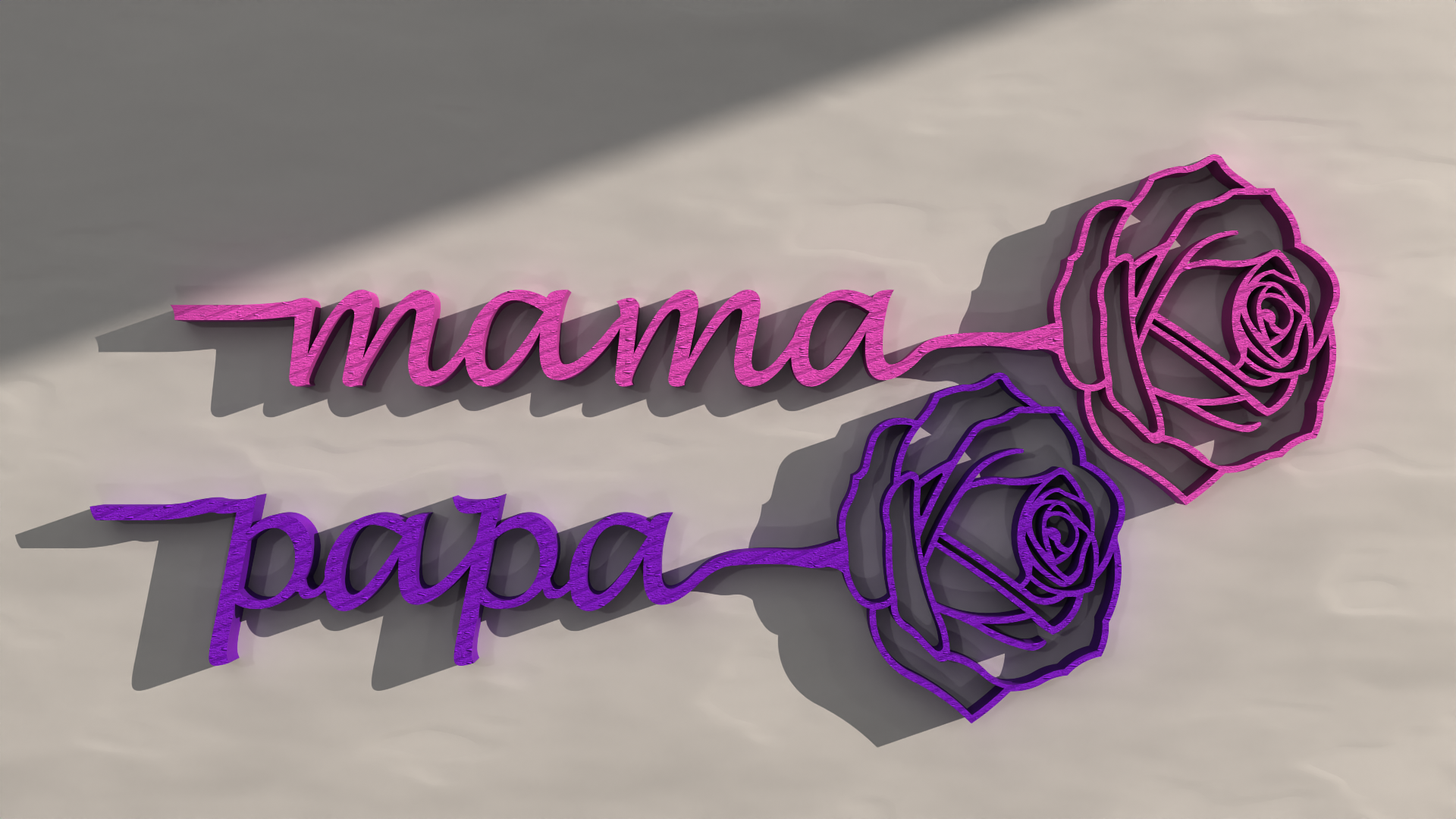 Valentines / Mother / Father day Mama & Papa Rose