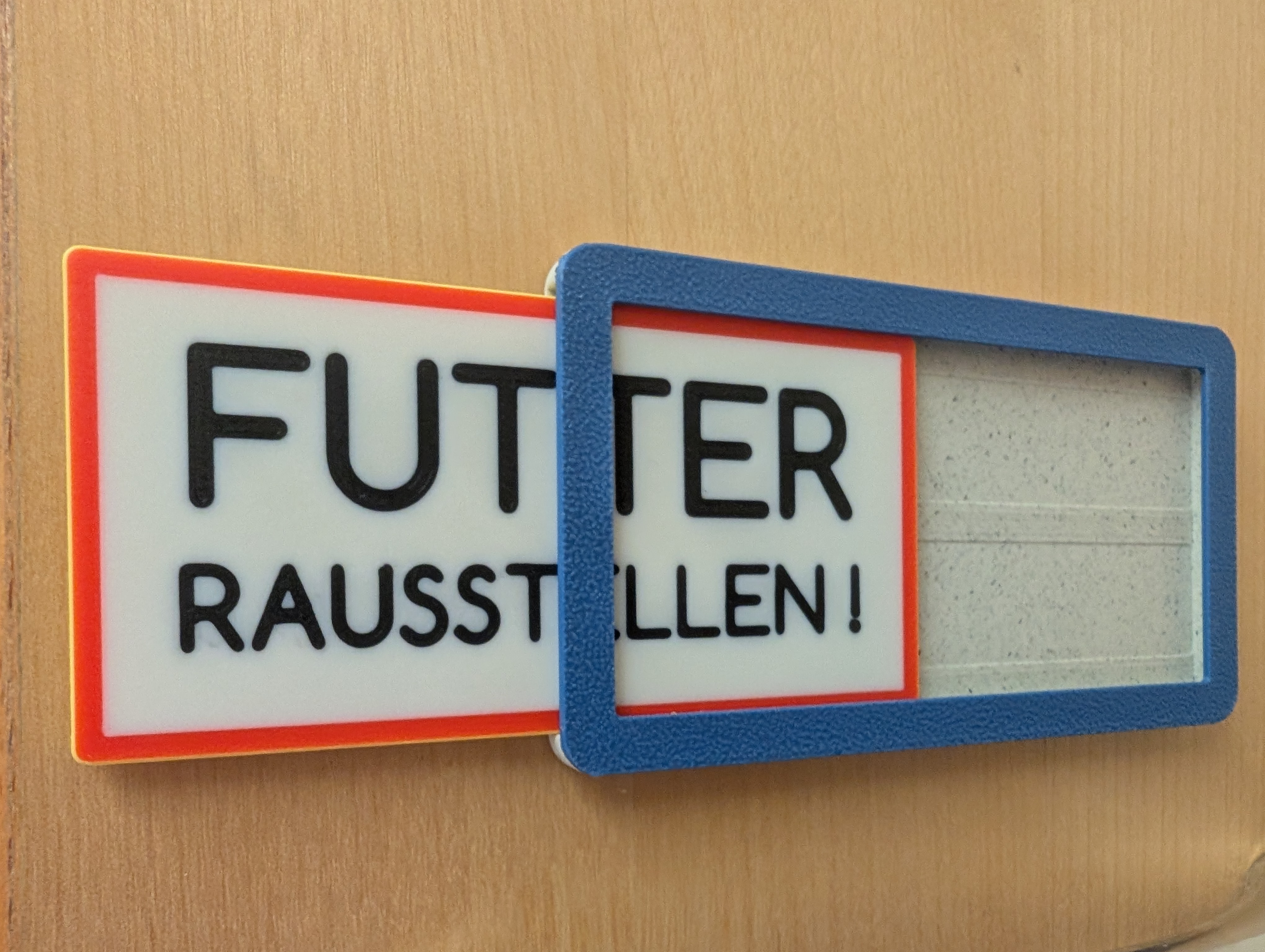 REMINDER SIGN (SLIDER) for PETS - Put out Food / Futter rausstellen