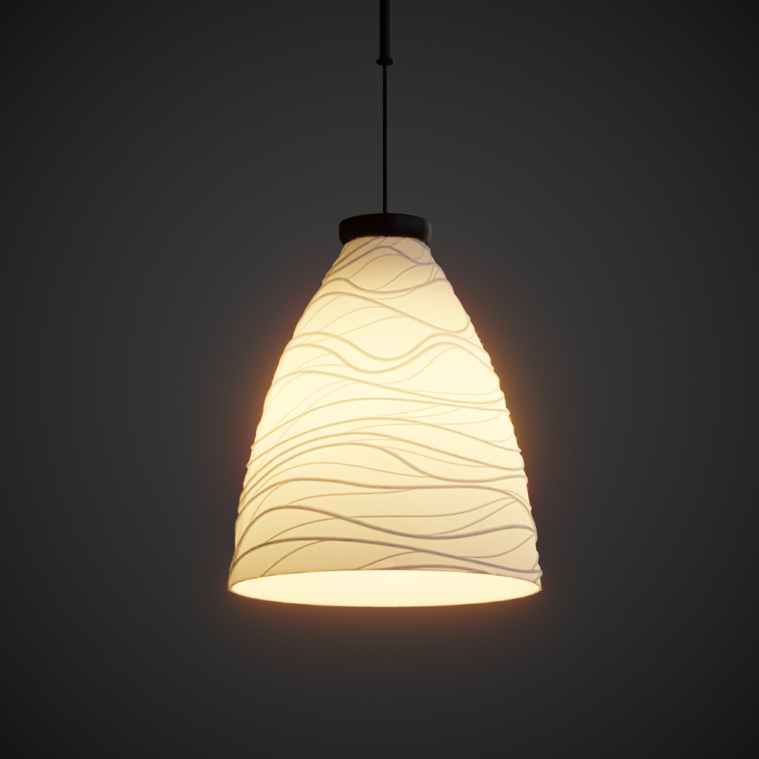 Lampshade with weavy stripes