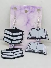 Book Single and Double Hole Earrings