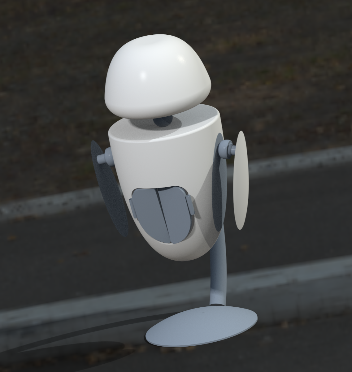 EVA Standing Robot with articulating head and arms