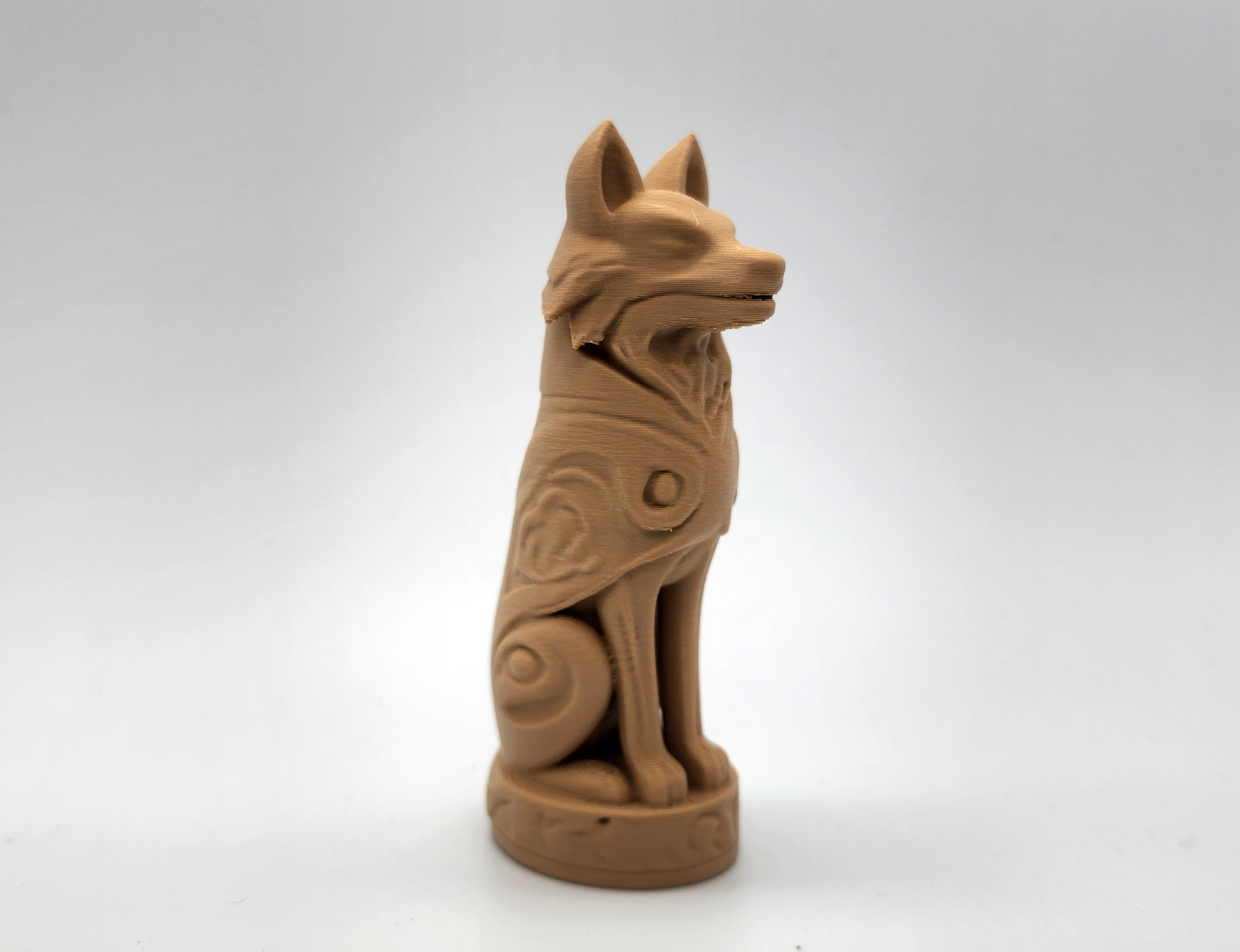 Wooden Wolf Totem 3D model thumbnail