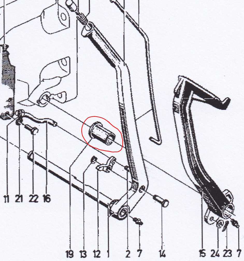 Deutz D4006 Buchse Kupplungspedal