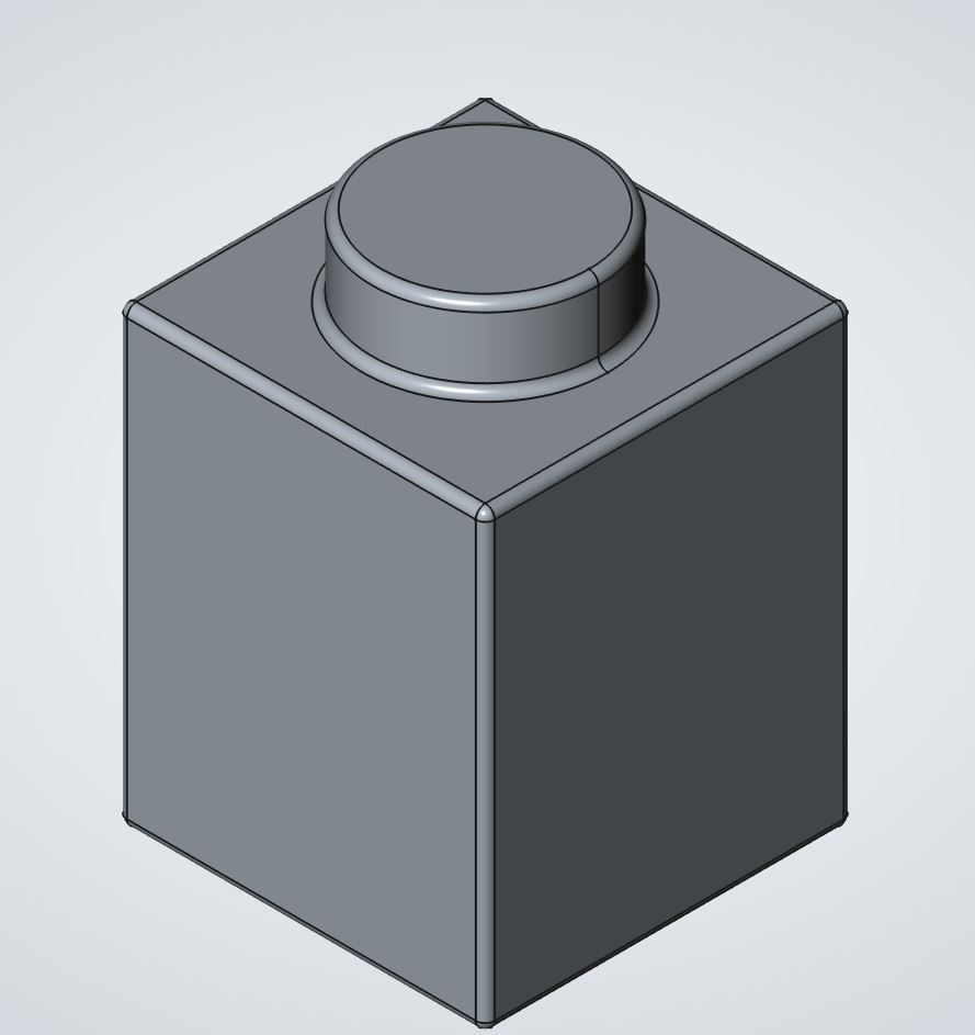 LEGO Compatible 1x1 brick - parametric