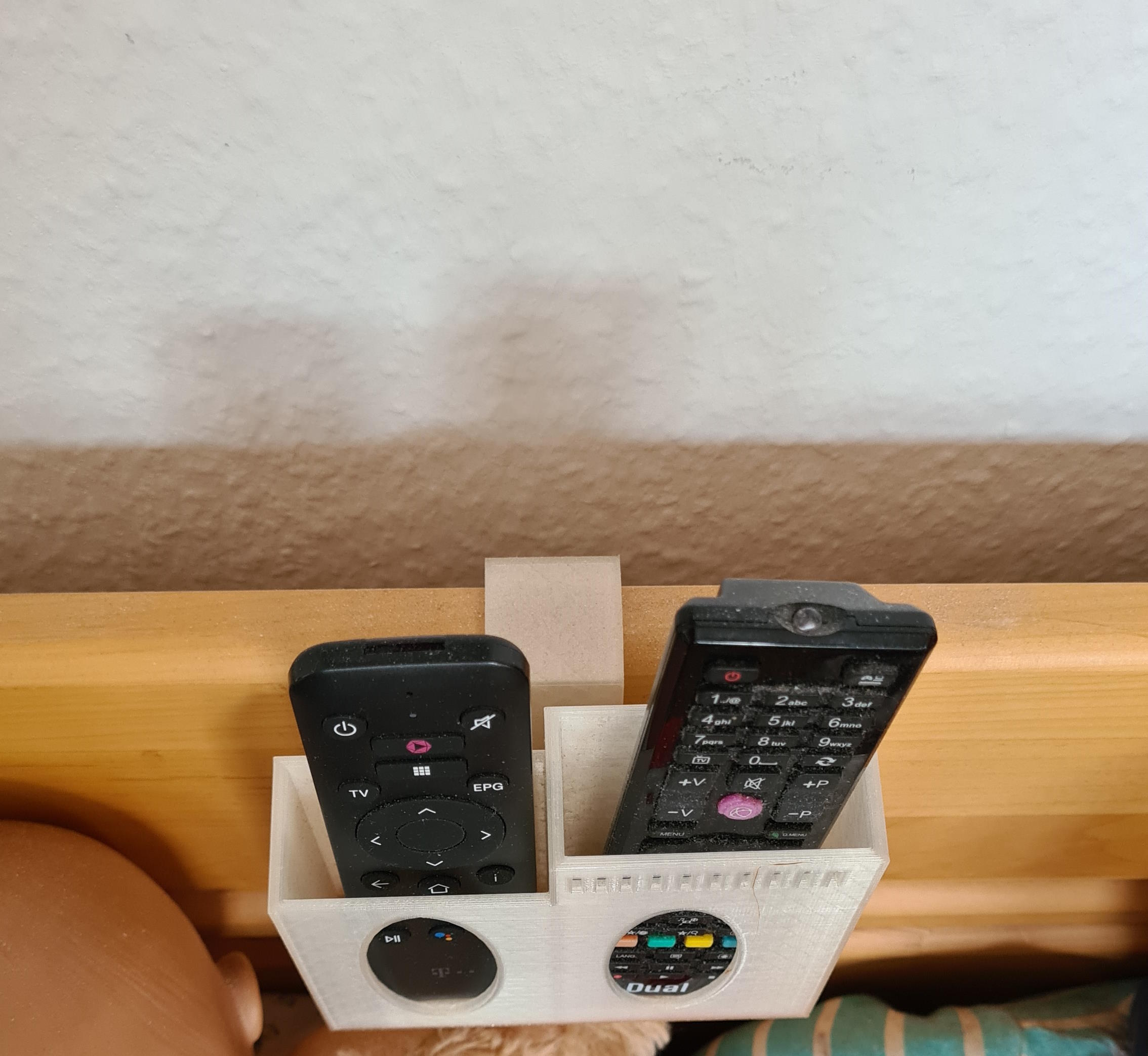Bed remote control holder