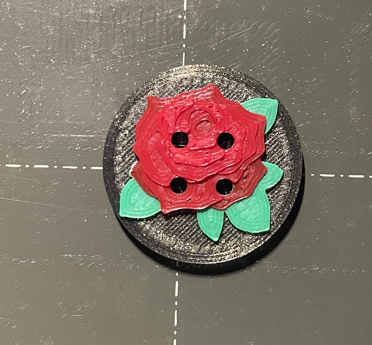3drose Button Rose-Button Tricolor by codos | Download free STL model | Printables.com