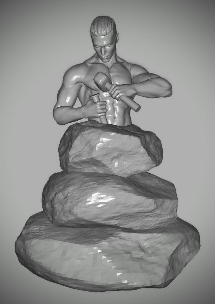 Self sculpting man