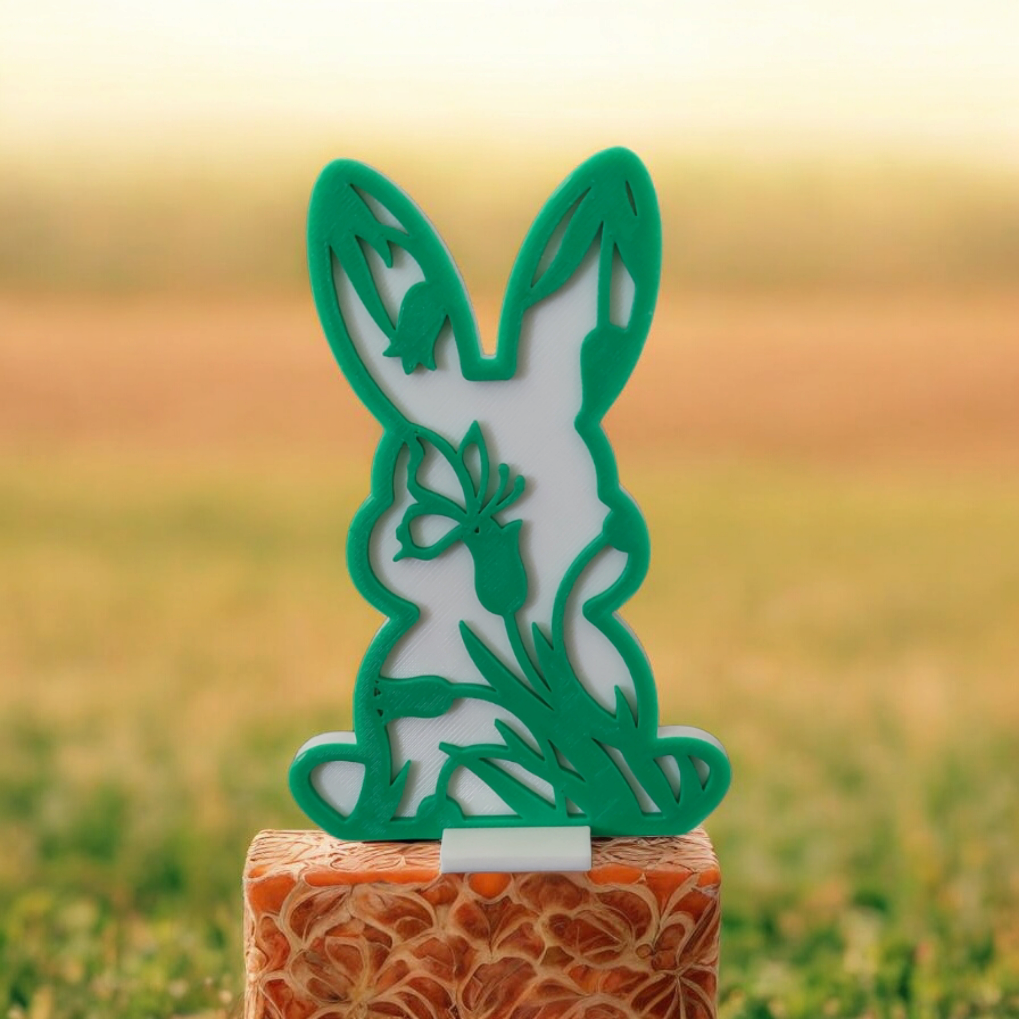 Easter Floral Bunny with Stand