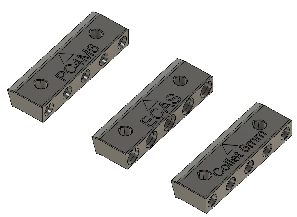 PRUSA MMU3 collet holder for 3 connector types