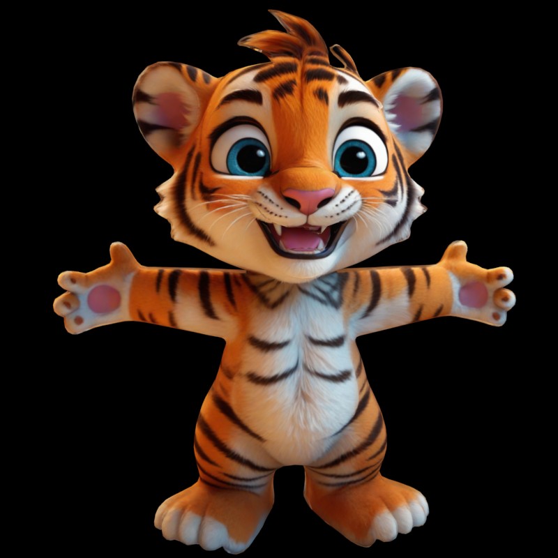 cute Baby Tiger KI TEXTUR Quads Redy to RIG
