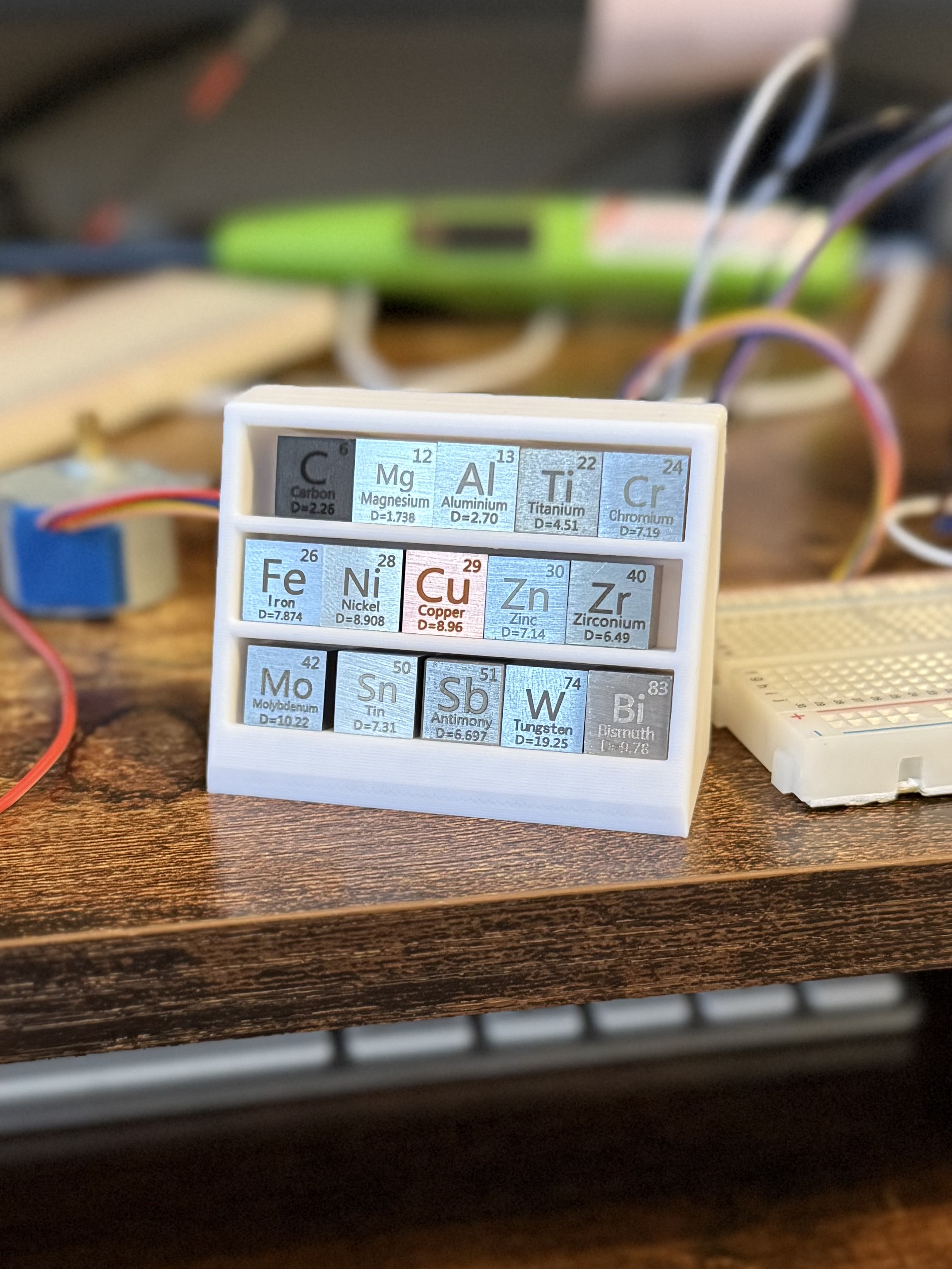 Metal Element Cubes Display (Bookshelf)