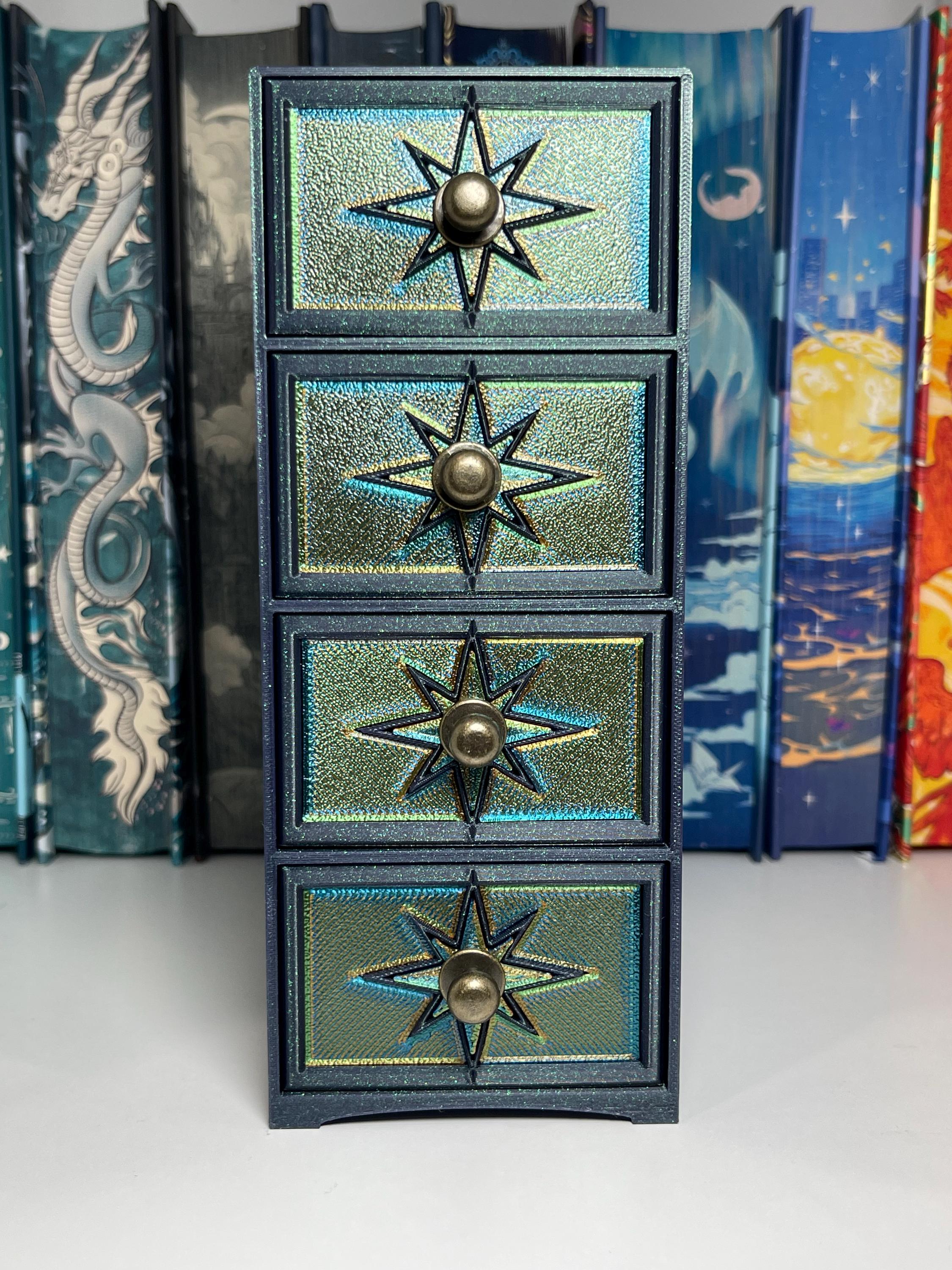 Bookshelf Desktop Mini Filing Cabinet Organizer 3D Print Book Annotation Organizer Bookish Book shelf Decor Vintage