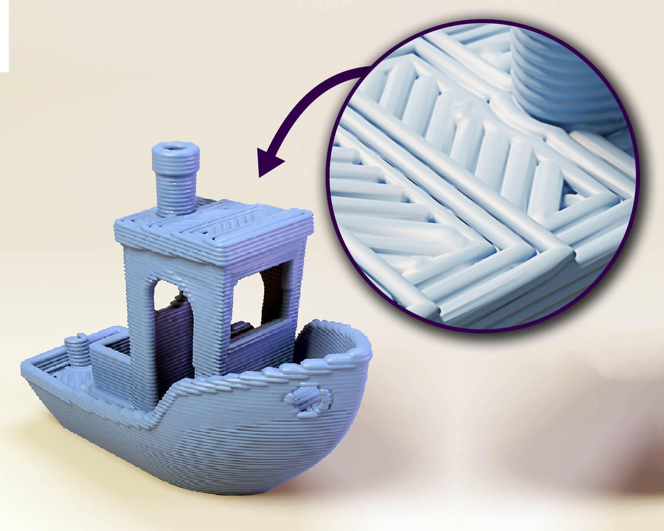 Low Resolution 3D Printed Benchy