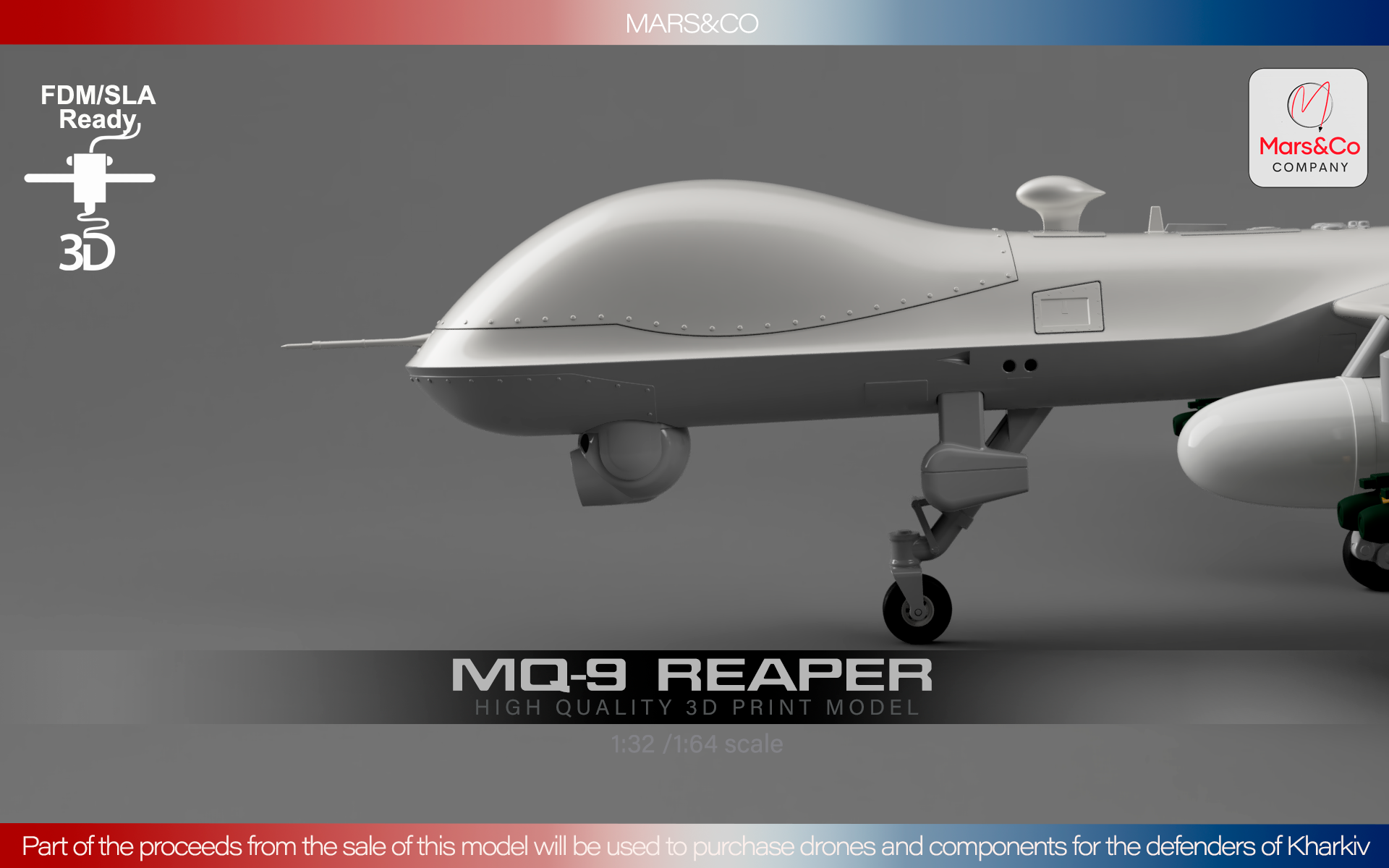 MQ-9 BLOCK 5 REAPER HIGH QUALITY 3D PRINT MODEL