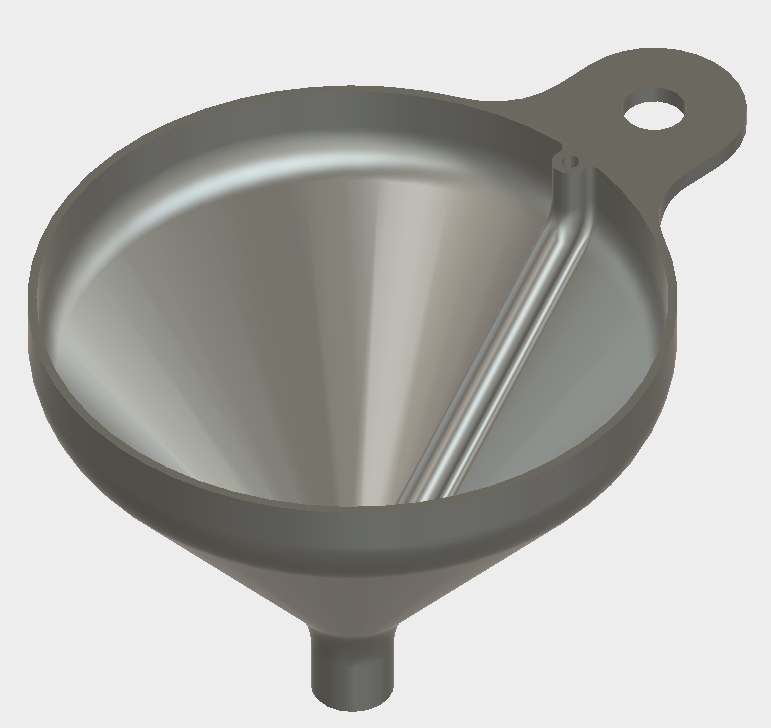 Funnel with air tunnel