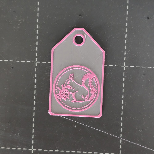Squirrel Knitting Label Keychain 5cm