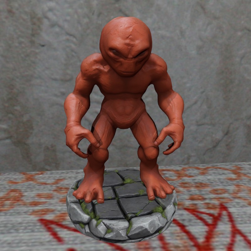 D&D Clay Alien on Round Base SLA