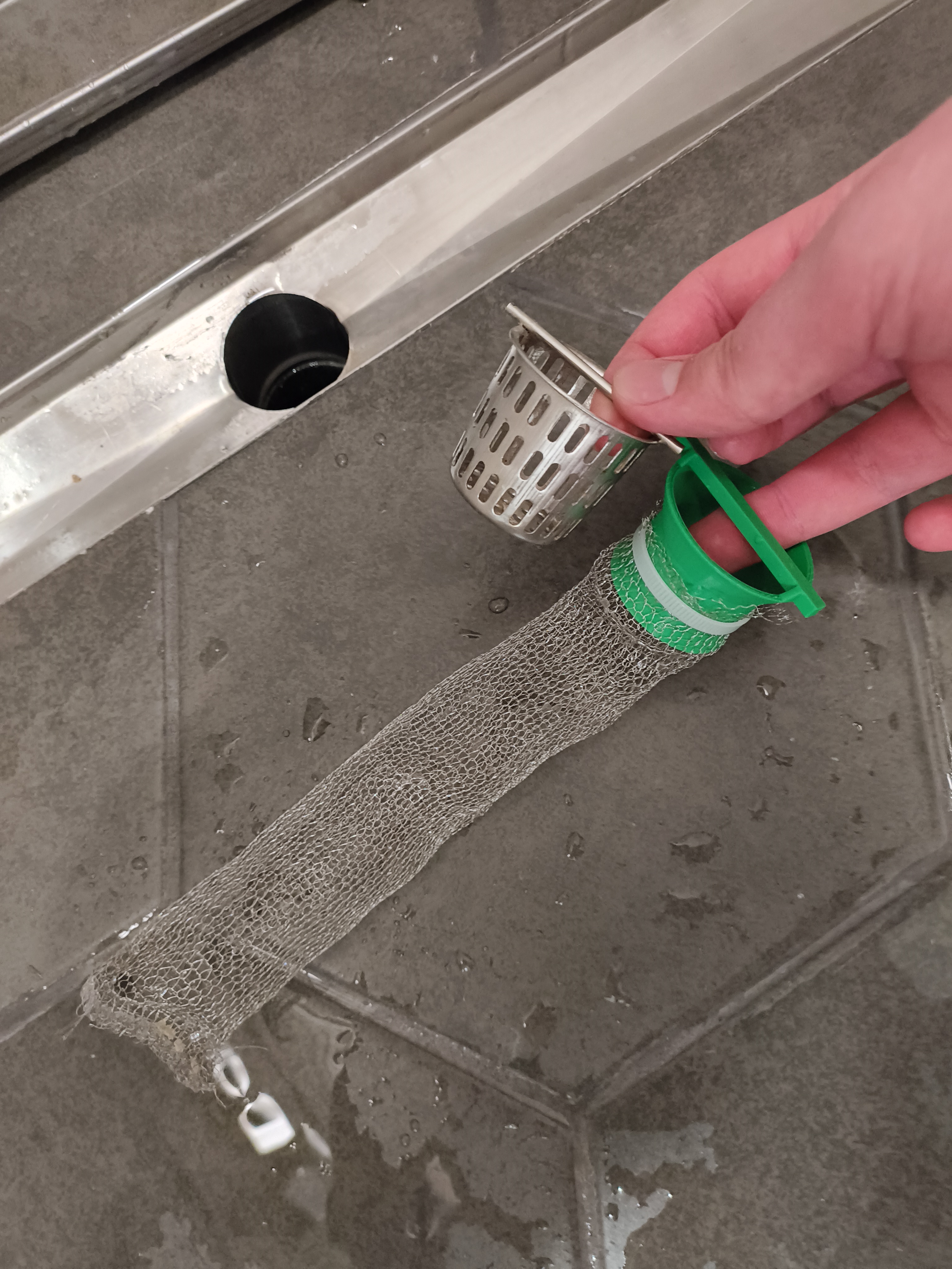 Shower drain lint filter holder