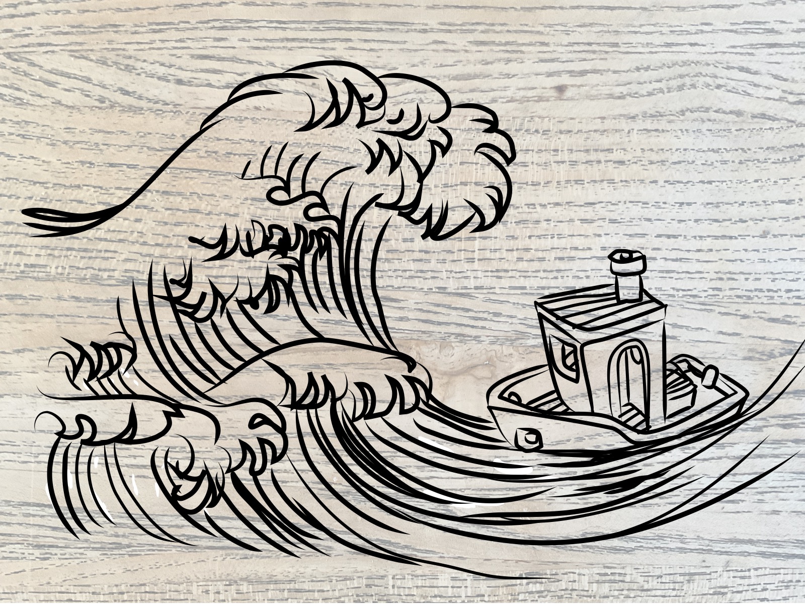 benchy in the wave / wallart remix