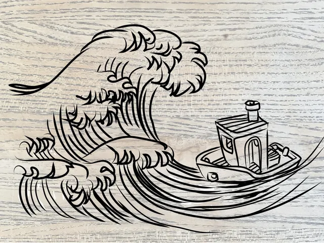 benchy in the wave / wallart remix