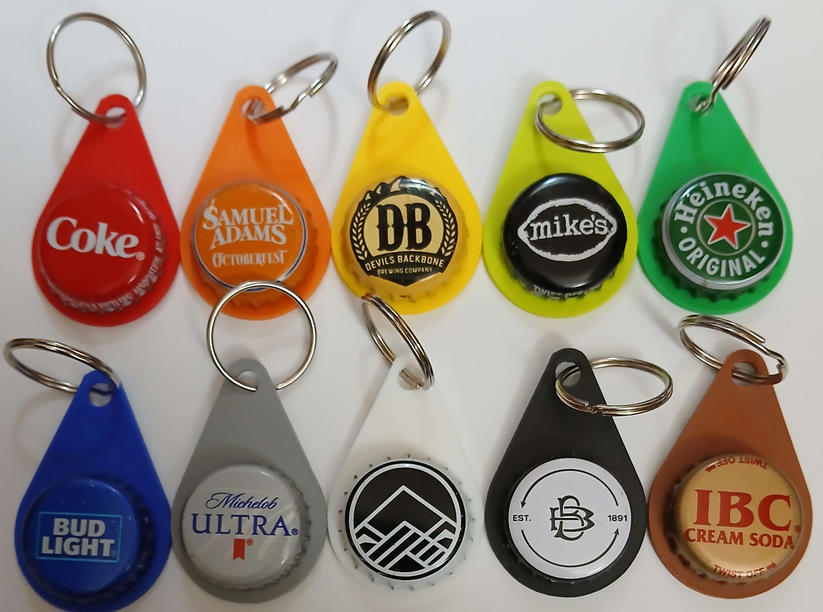 Teardrop Bottlecap Keychain