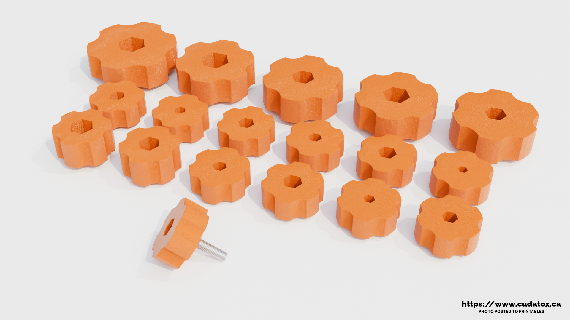 34 Bolt Knobs / Thumbscrews - 17 US and Metric sizes