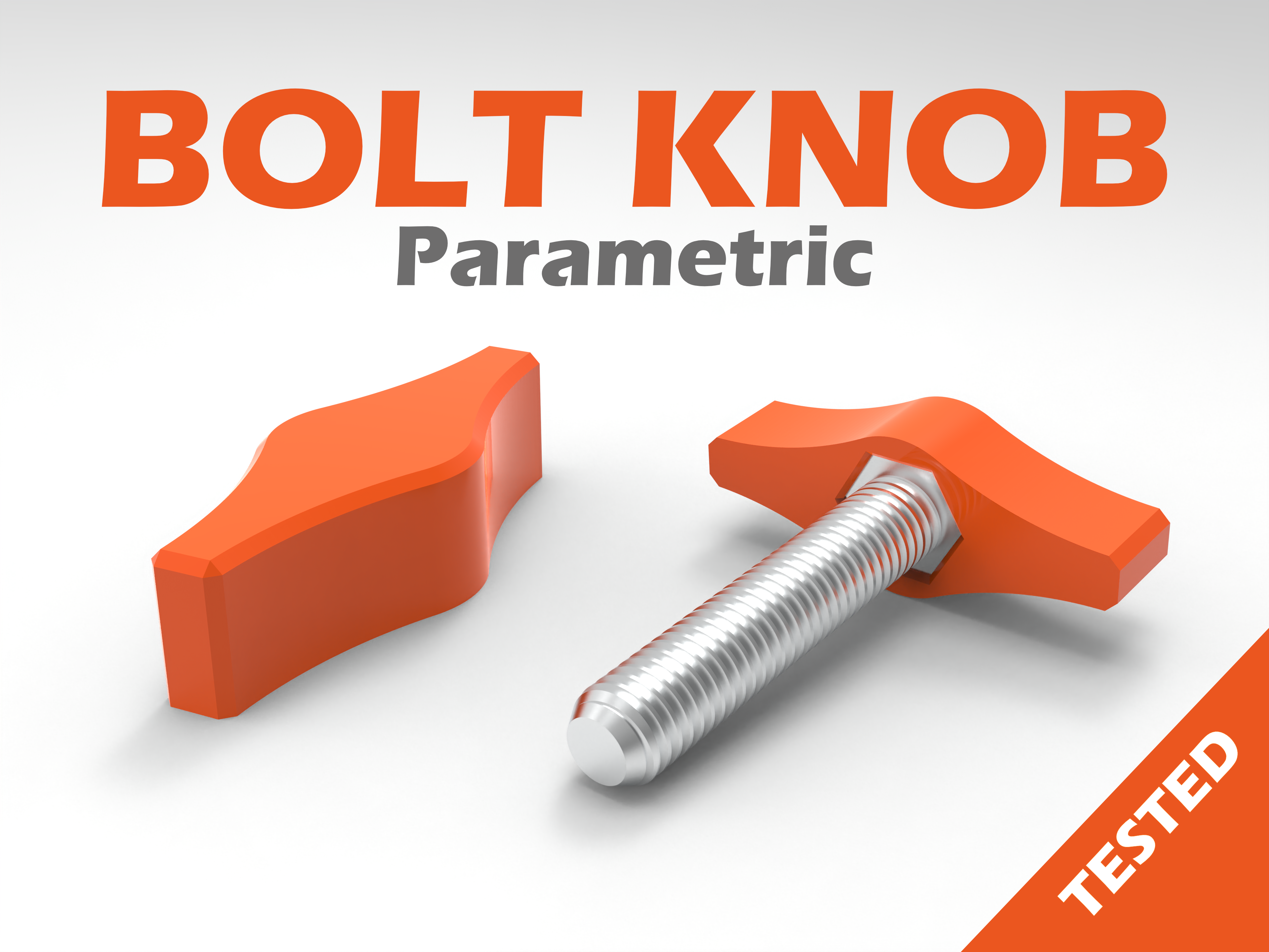 BOLT KNOB - (Parametric) 3D model thumbnail
