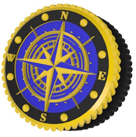 No Sew Button - Nautical Compass Rose