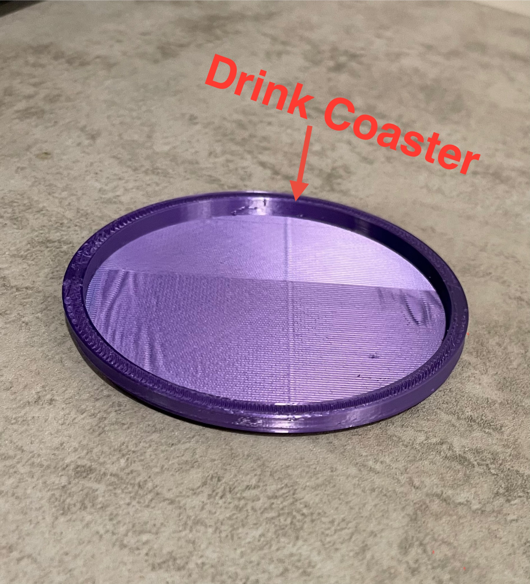 Drink Coaster - STL MODEL FILE, GCODE PRINT FILE