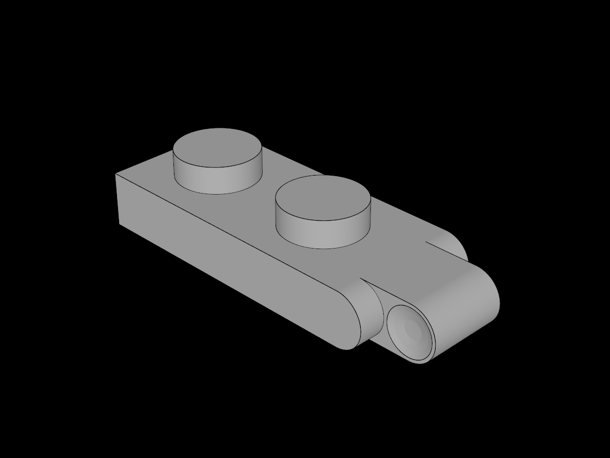 Lego Compatible (u1125.dat) Hinge Plate  1 x  2 with 1 Large Finger (hngpltS)