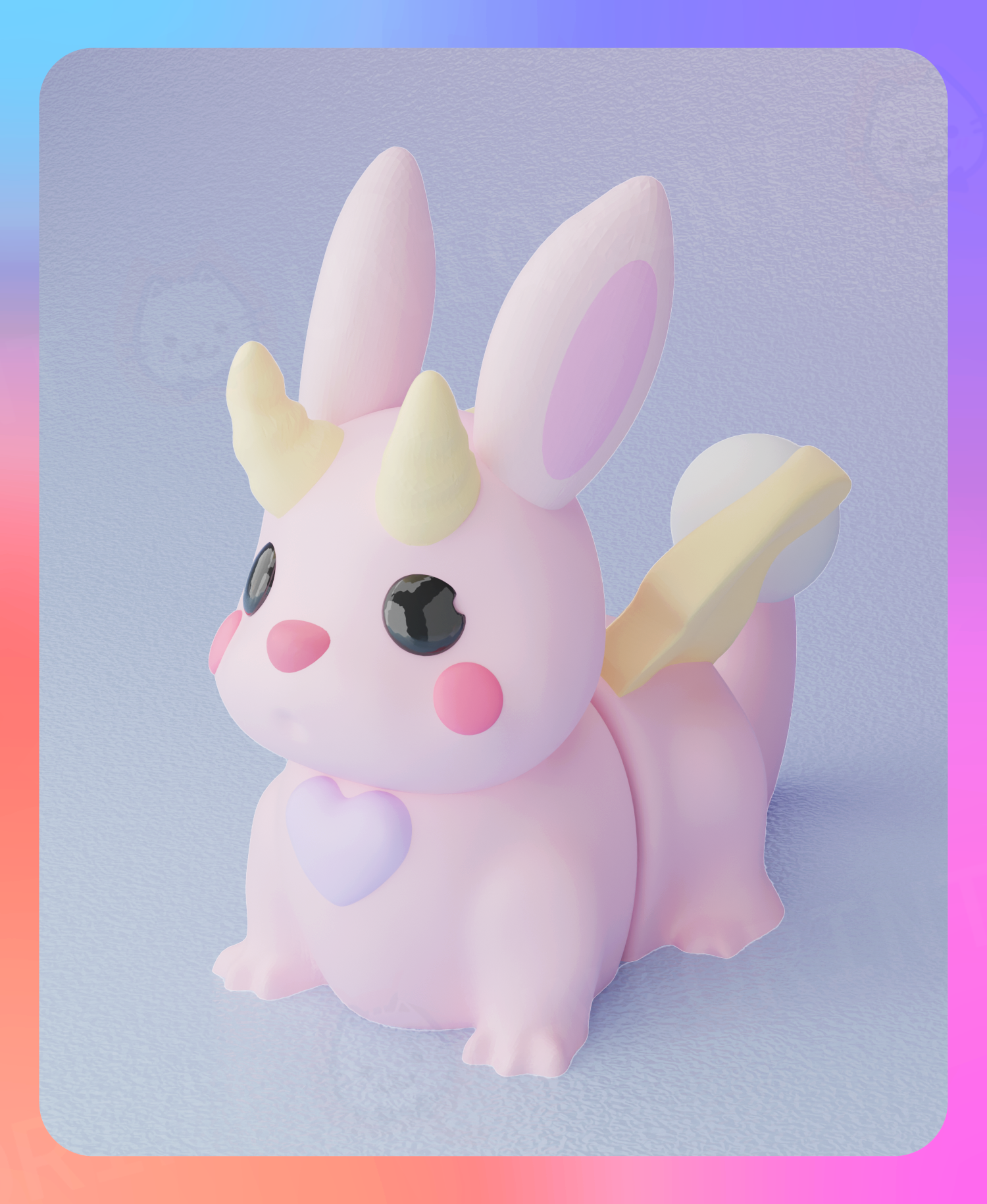 Flexi Bunny Dragon Keychain